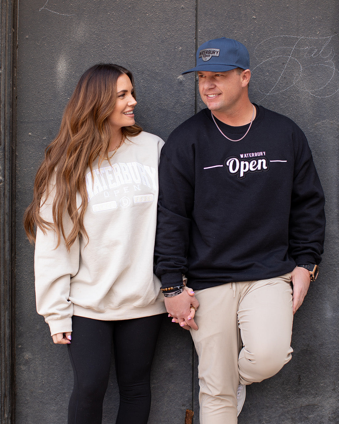 Tan Waterbury Open Crewneck Sweatshirt